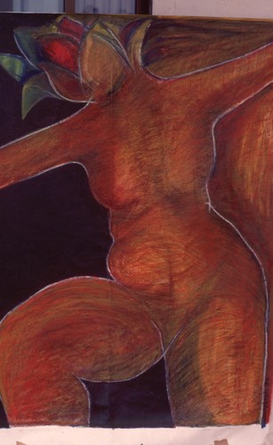 artwork close-up featuring a womans body