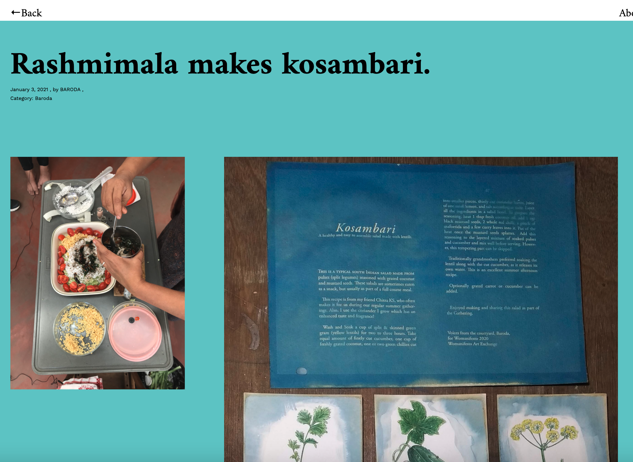 Rashmimala makes kosambari