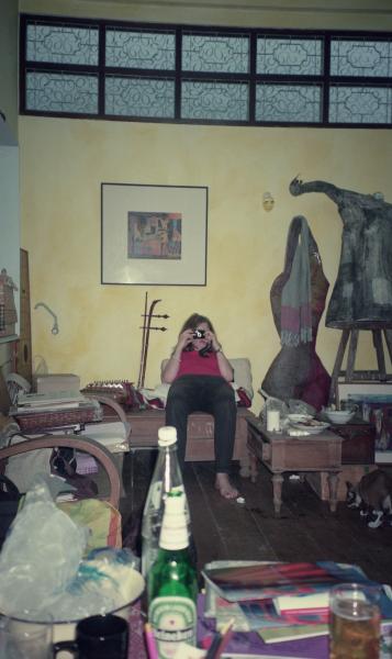 Visit from Inge Brokska, Regine Hellwif Schumid, etc. at Studio Xang (Set of 7 Photographs)