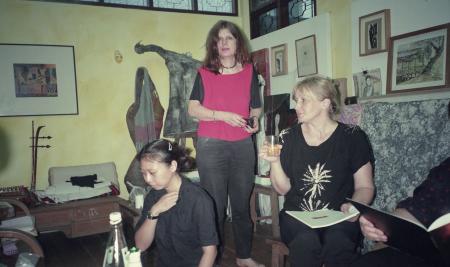 Visit from Inge Brokska, Regine Hellwif Schumid, etc. at Studio Xang (Set of 7 Photographs)